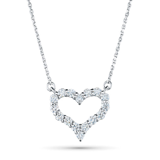 Sterling Silver Necklace with 16 Round-Cut Lab-Created Diamonds 0.623 - Which Mark