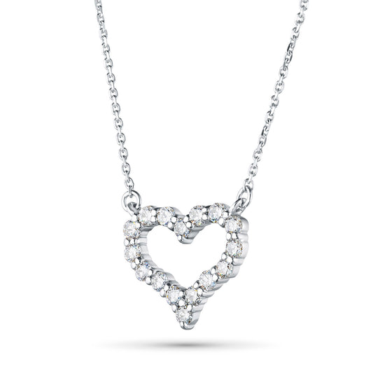 Sterling Silver Necklace with 16 Round-Cut Lab-Created Diamonds 0.623 - Which Mark