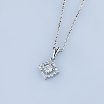 14K White Gold Pendant with 17 Round-Cut Lab-Created Diamonds 0.35 - Which Mark