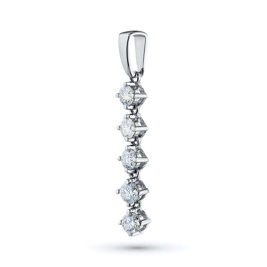 Sterling Silver Pendant with 5 Round-Cut Lab-Created Diamonds 0.514 - Which Mark