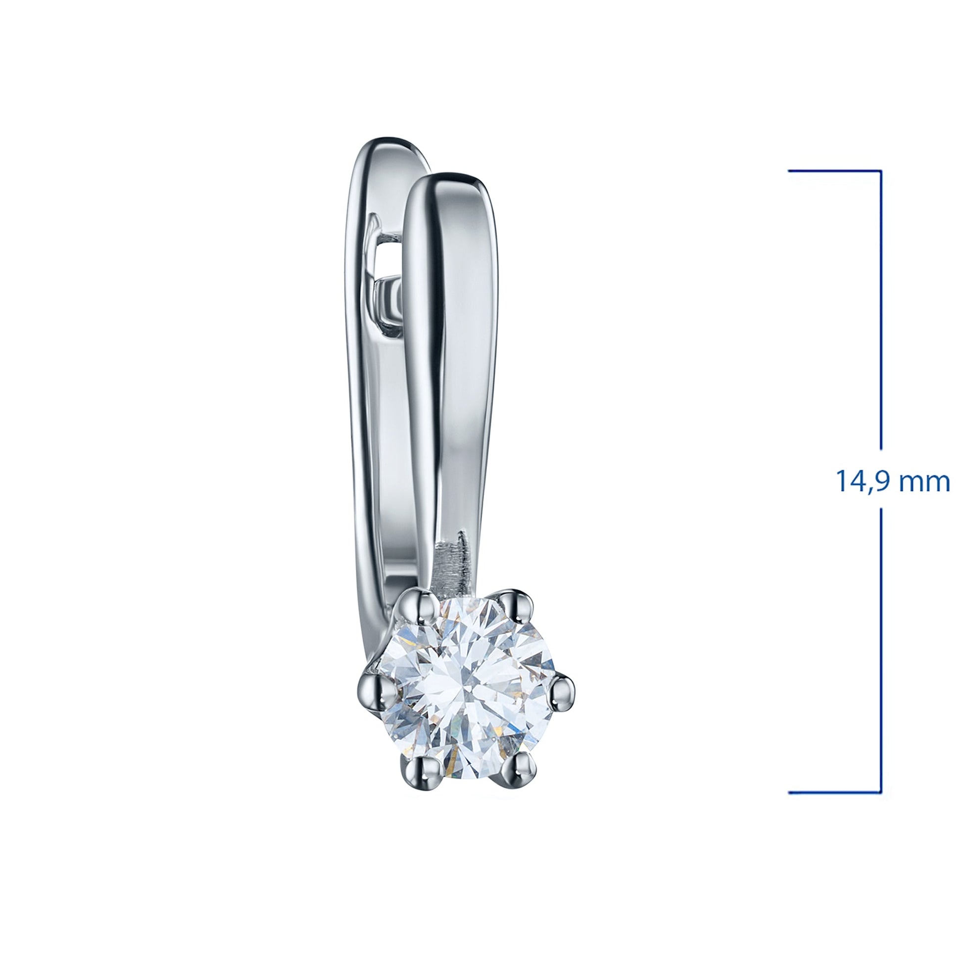 14K White Gold Earrings with 2 Round-Cut Lab-Created Diamonds 0.76 - Which Mark
