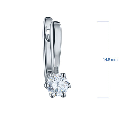 14K White Gold Earrings with 2 Round-Cut Lab-Created Diamonds 0.76 - Which Mark