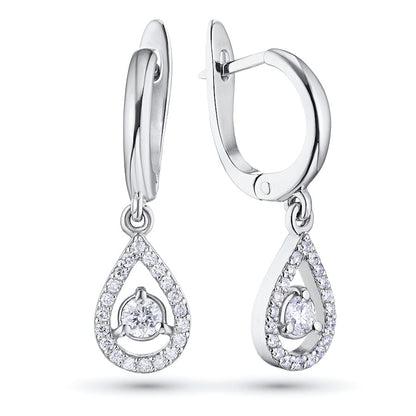 14K White Gold Earrings with 42 Round-Cut Lab-Created Diamonds 1.22 - Which Mark
