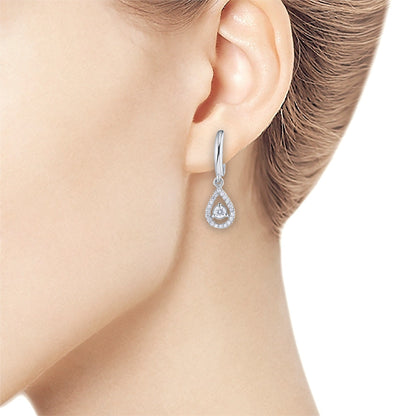 14K White Gold Earrings with 42 Round-Cut Lab-Created Diamonds 1.22 - Which Mark