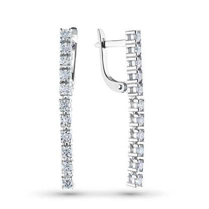 14K White Gold Earrings with 22 Round-Cut Lab-Created Diamonds 1.152 - Which Mark