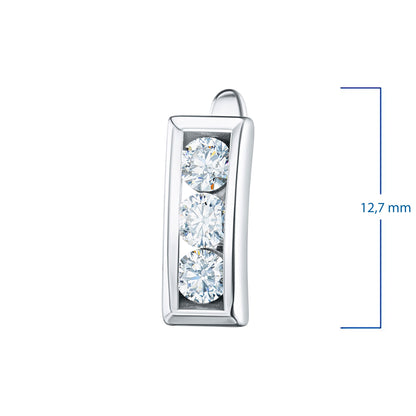 14K White Gold Earrings with 6 Round-Cut Lab-Created Diamonds 0.851 - Which Mark