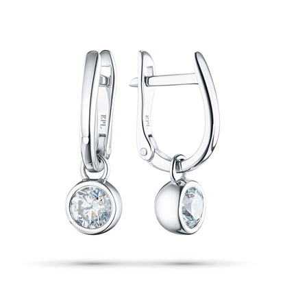 14K White Gold Earrings with 2 Round-Cut Lab-Created Diamonds 0.91 - Which Mark