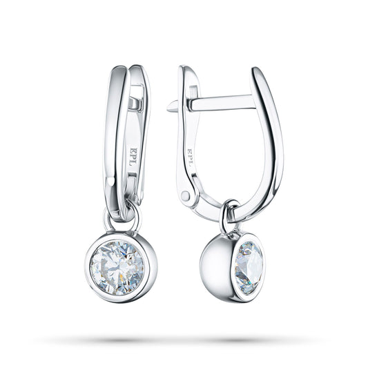 14K White Gold Earrings with 2 Round-Cut Lab-Created Diamonds 0.91 - Which Mark