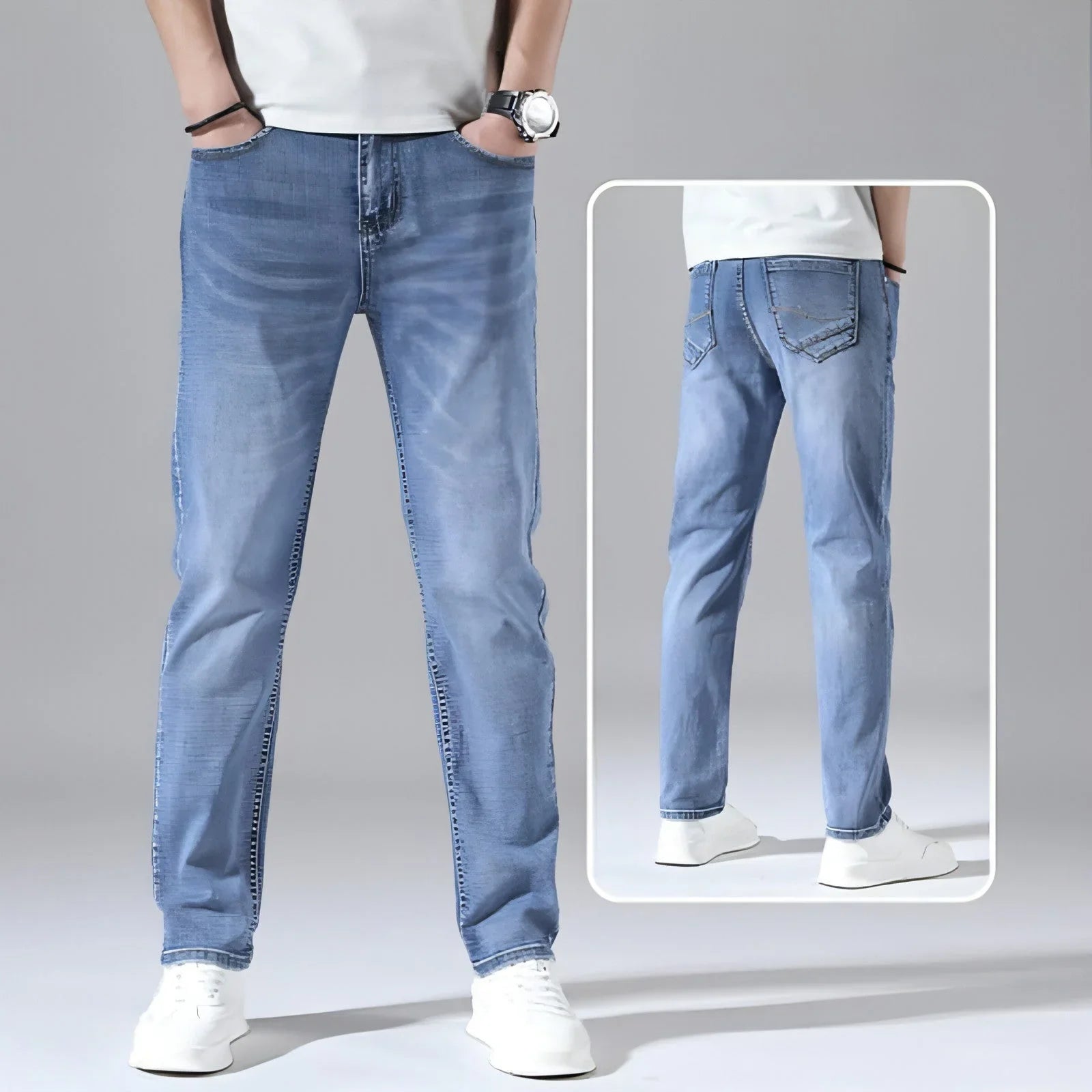 Retro Thin Jeans Straight Loose Casual Trousers Men - Which Mark