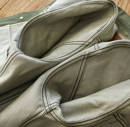 Vulcanized Green Puree Denim Retro Workwear Pure Cotton Coat Men - Which Mark