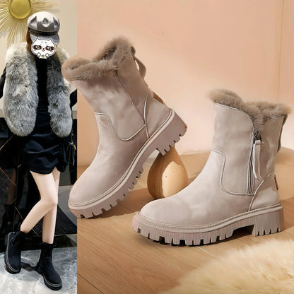 Women's Cotton-padded Shoes Winter New Fur Snow Boots Fleece-lined - Which Mark