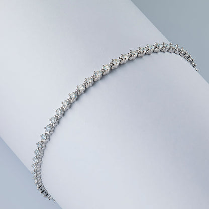 14K White Gold Bracelet with 58 Round-Cut Lab-Created Diamonds 2.022 - Which Mark