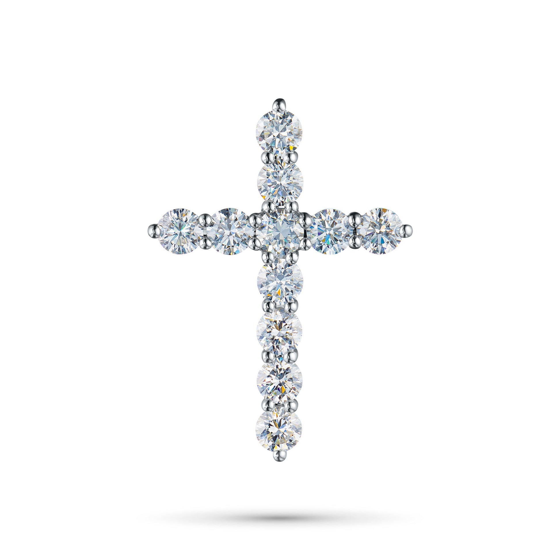 14K White Gold Pendant with 11 Round-Cut Lab-Created Diamonds 1.748 - Which Mark