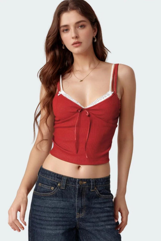Lace Detail V-Neck Cami - Which Mark