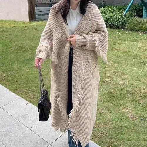 Long Alpaca Wool Sweater Coat Handmade Womens Clothing - Which Mark