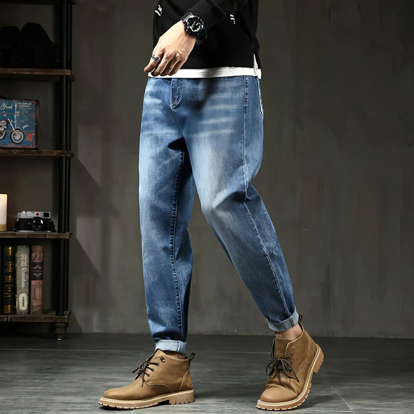 Jeans Loose Plus Fat Plus Size Harem Trousers Stretch Feet Jeans Men - Which Mark