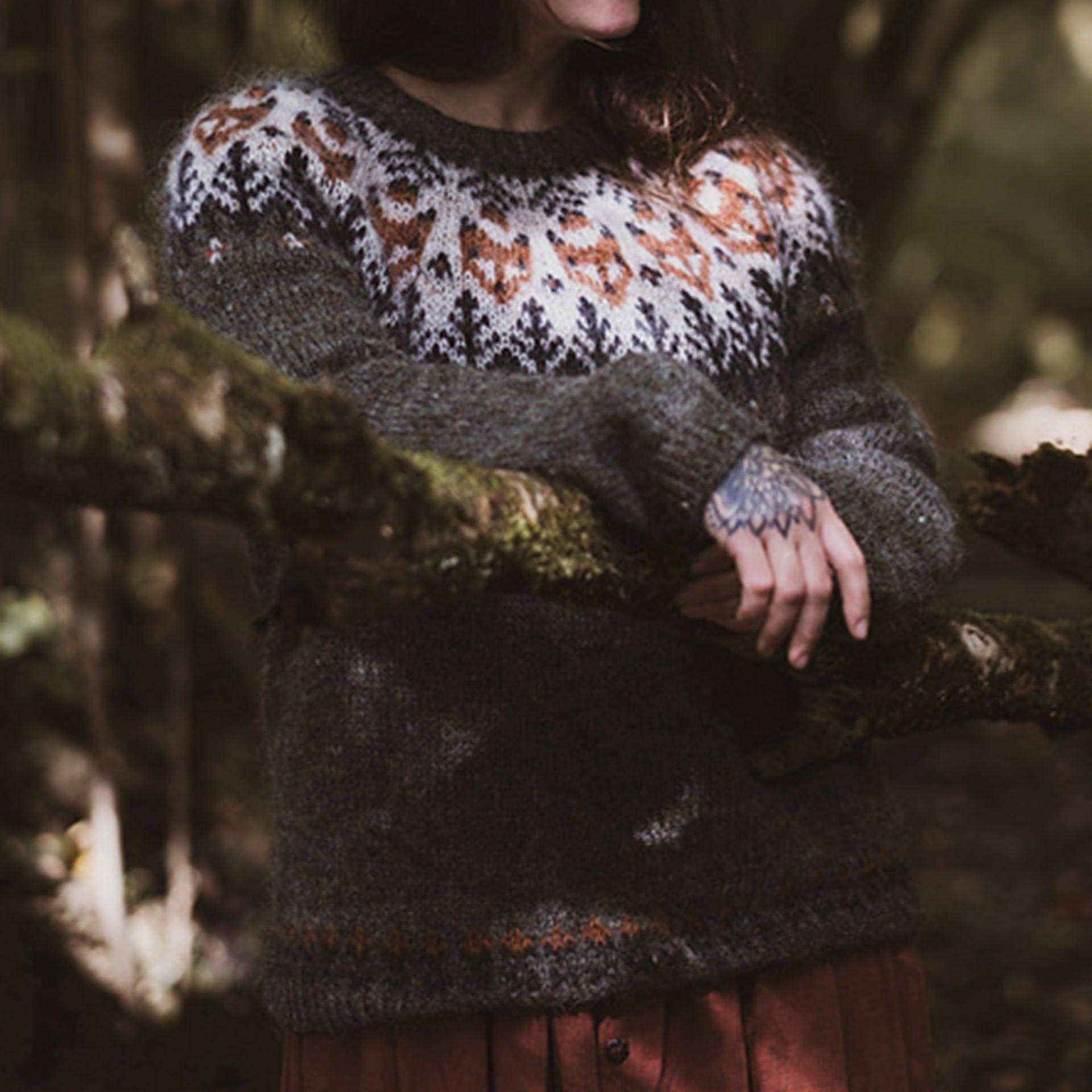 Women's European And American National Style Jacquard Sweater - Which Mark
