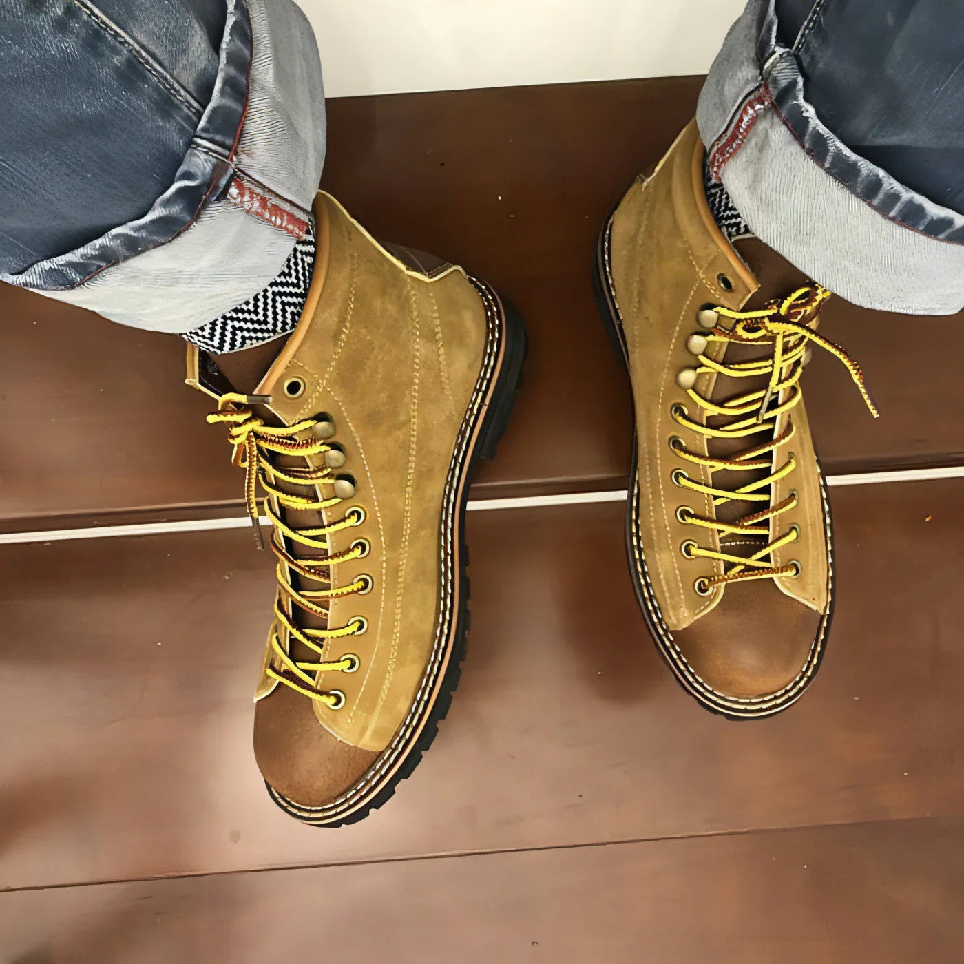 Autumn And Winter Men's Round Toe Fashion Casual Leather Shoes Martin - Which Mark