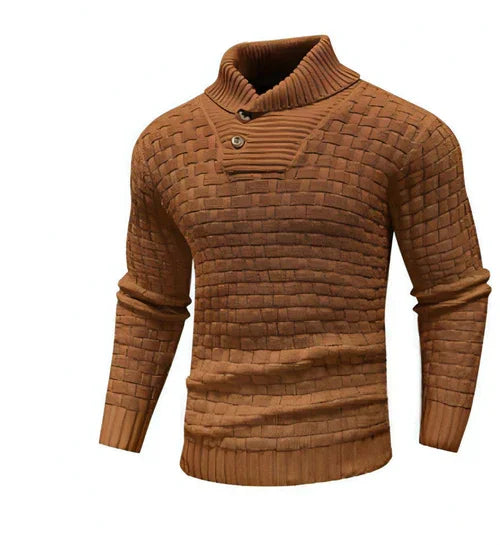 Chic Buttoned Slim Turtleneck Sweater for Men - Which Mark
