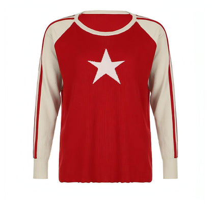Women's Loose Top Striped Woolen Sweater - Which Mark