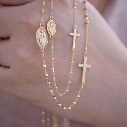 Vintage Cross 18K Gold Necklace Bracelet - Which Mark