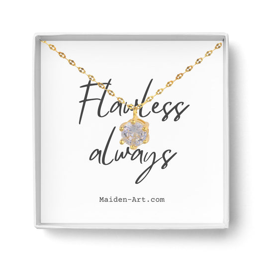 14K Gold Plated Solitaire Necklace - Which Mark