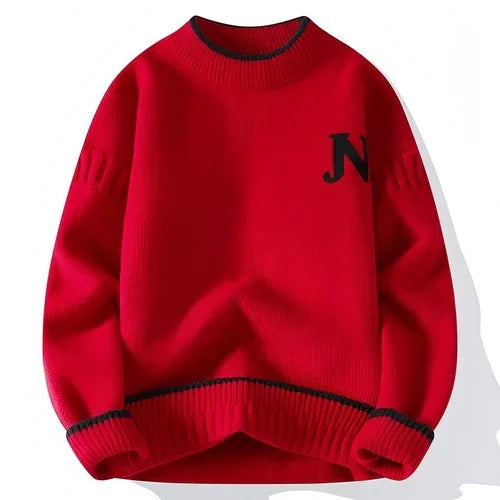 N - Profit - Trendy Leisure Warm Knitted Bottoming Youth Sweater Men - Which Mark