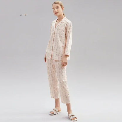 Women's Cotton Pajamas Spring Long-sleeved Homewear Thin New - Which Mark