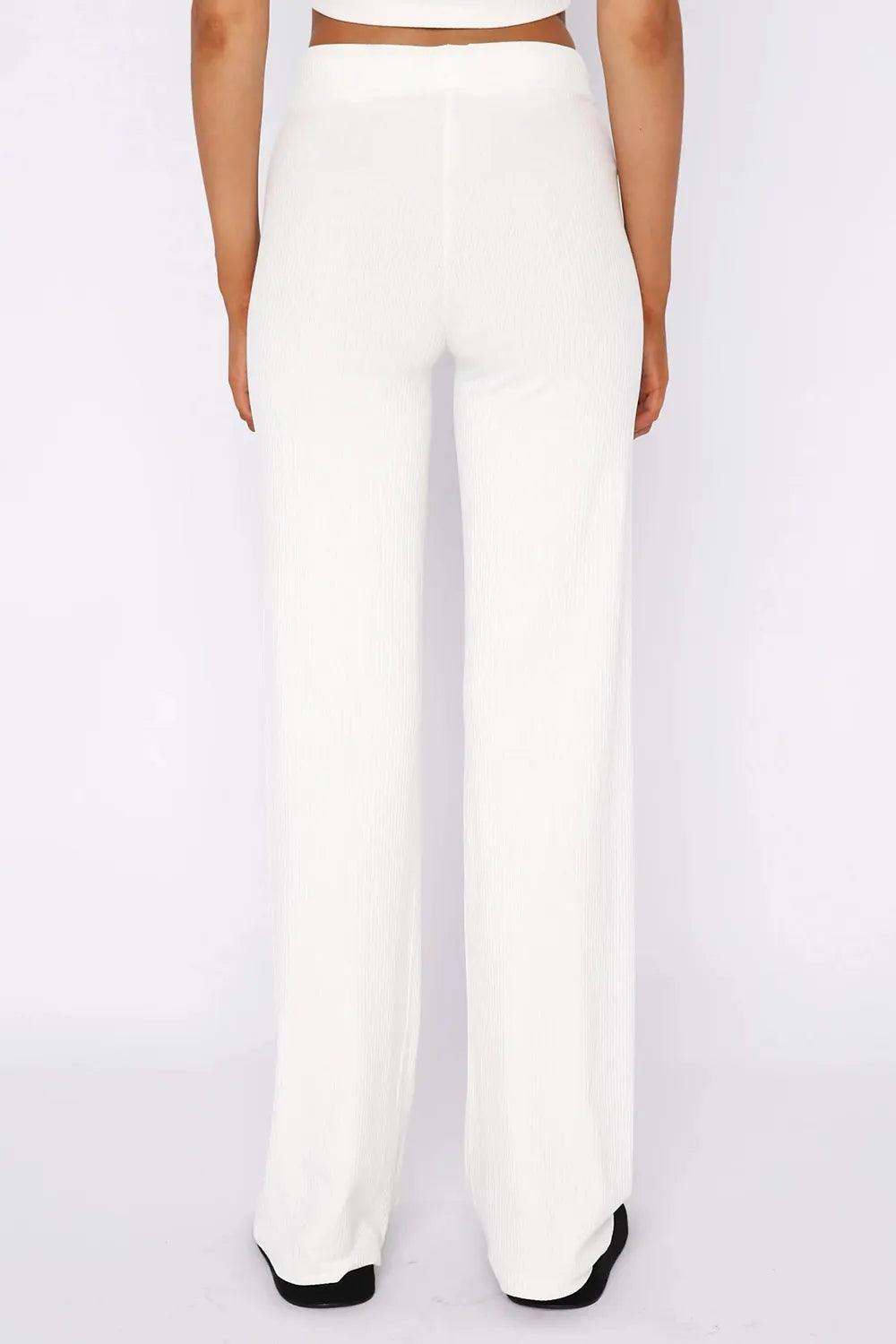 Round Neck Short Sleeve Top and Pants Set - Which Mark