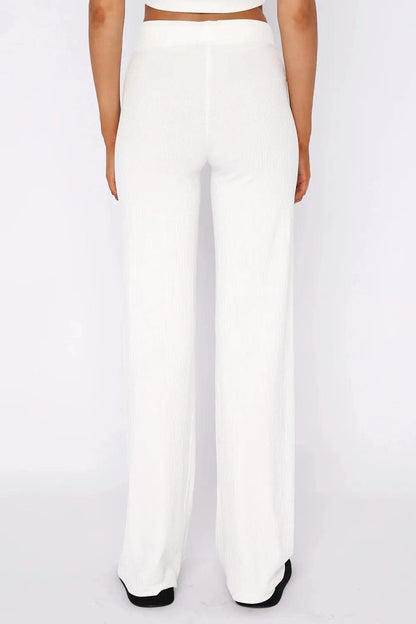 Round Neck Short Sleeve Top and Pants Set - Which Mark
