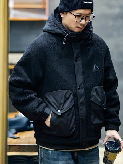 Lambswool Hooded Coat For Men Loose And Warm - Which Mark