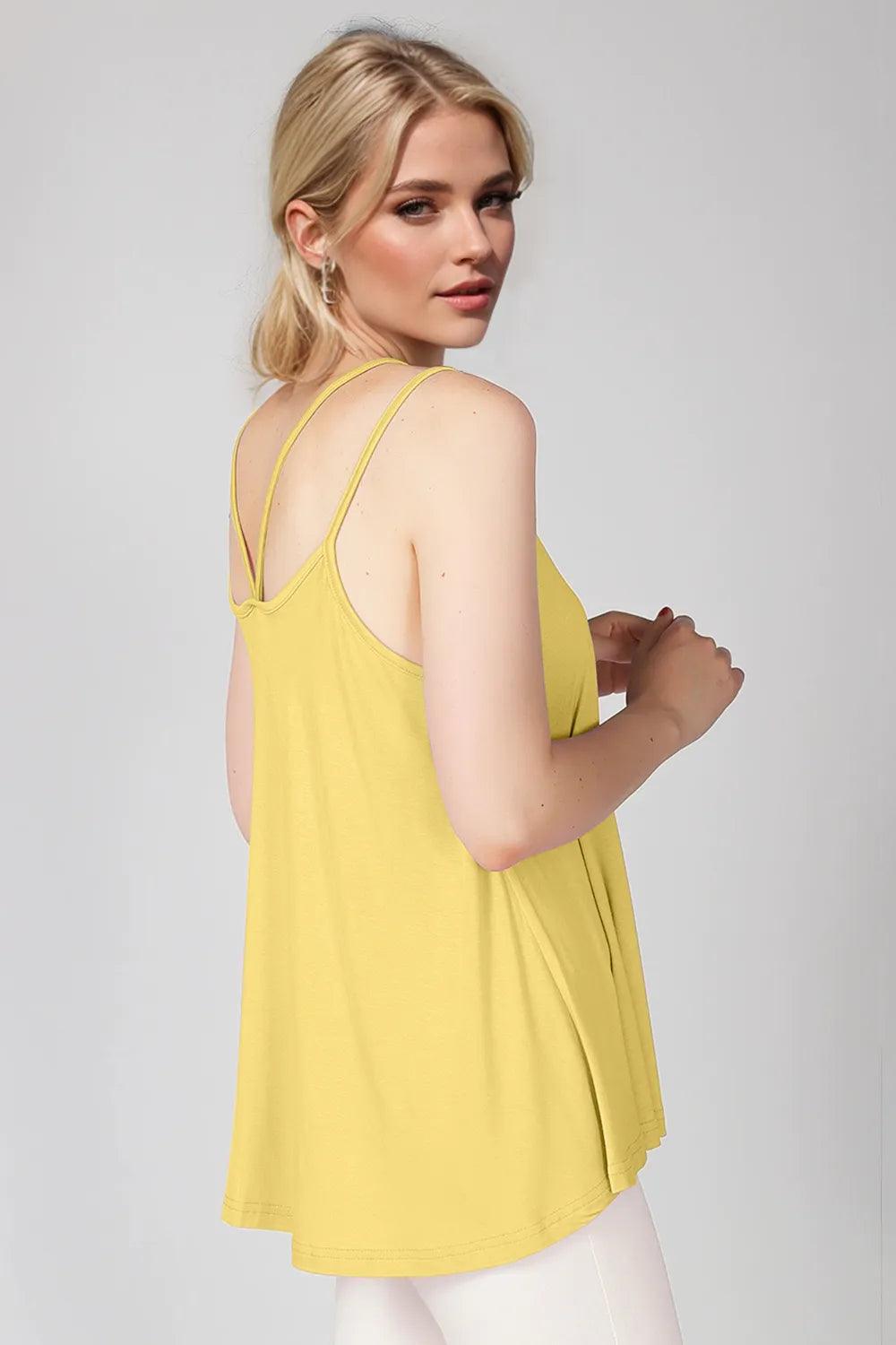 Basic Bae Bamboo Scoop Neck Double Spaghetti Straps Cami - Which Mark