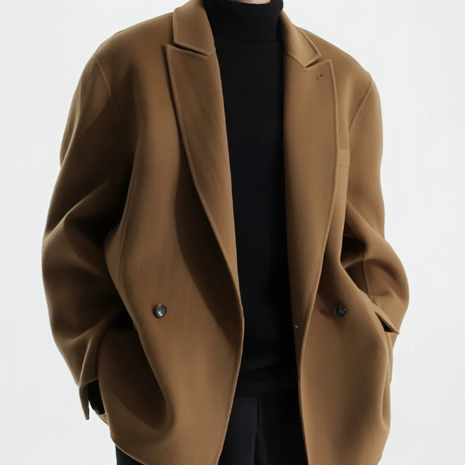 Gun Collar Double-faced Woolen Goods Woolen Suit Wool Coat For Men - Which Mark