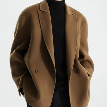 Gun Collar Double-faced Woolen Goods Woolen Suit Wool Coat For Men - Which Mark