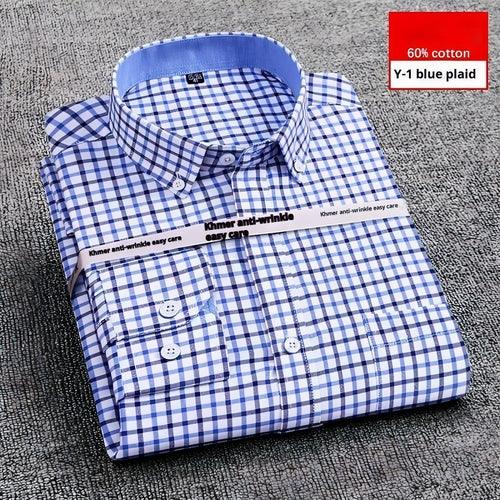 Men's Purified Cotton Long Sleeve DressShirt Anti-wrinkle Heartless - Which Mark
