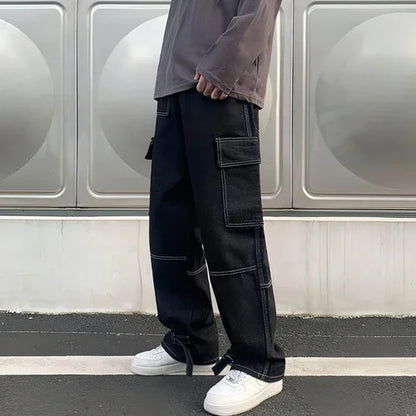 UrbanEase™ Men Wide Leg Jeans Hip Hop Casual - Which Mark