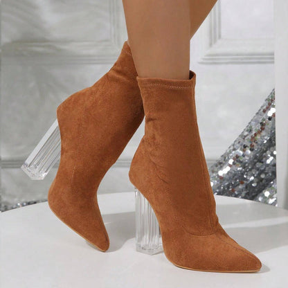 A1. Crystal High-heeled Shoes Women Boots - Which Mark