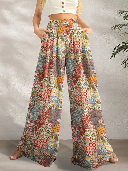Printed Wide Leg Pants - Which Mark