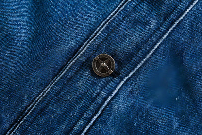 Side Stripe Stitching Loose Denim Jacket Men And Women European And - Which Mark