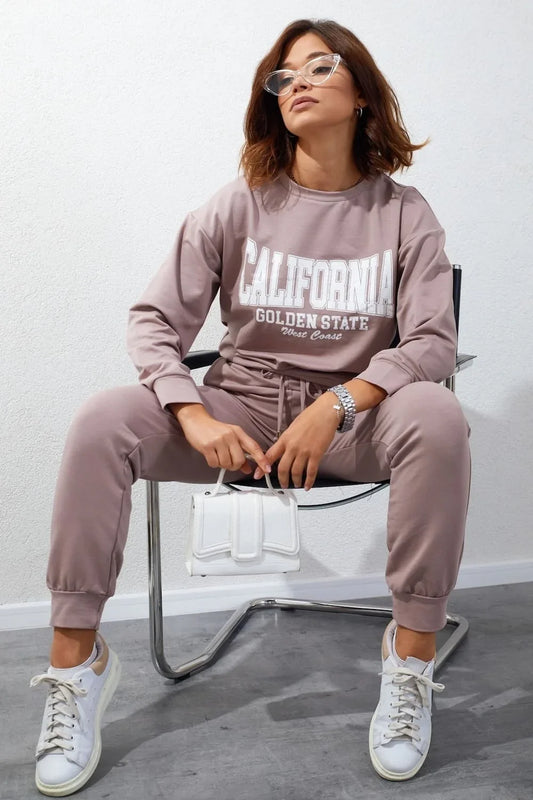 Women's tracksuit set with cappuccino application FI728 - Which Mark