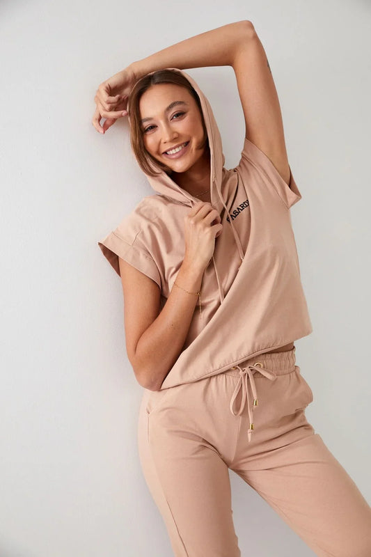 Beige sweatshirt and trousers set FK620 - Which Mark