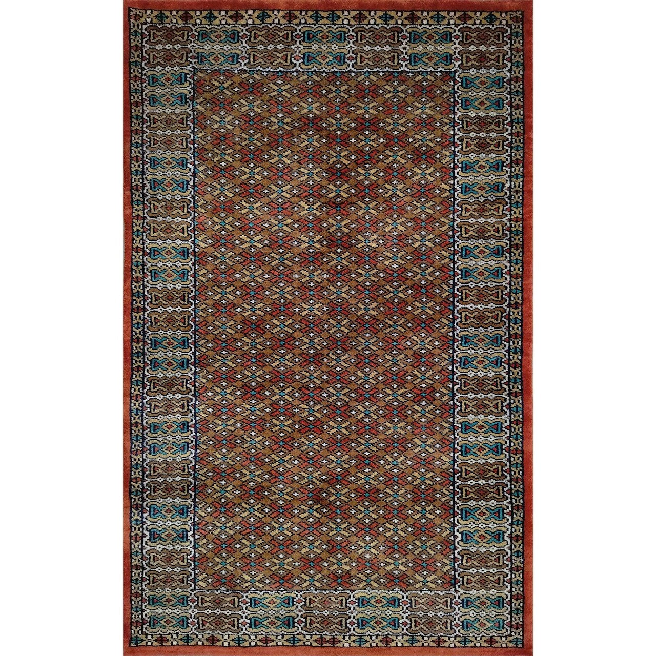 2.5×4 Feet Handmade Wool Carpet Tribal (Copper) - Which Mark