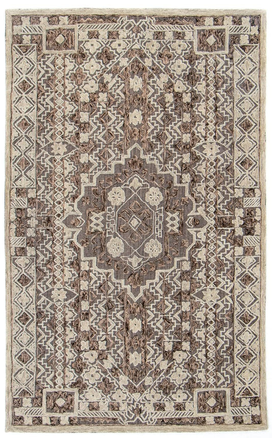 Modern Collection Decor Rectangular Shape Brown/Multi Color Wool Area - Which Mark