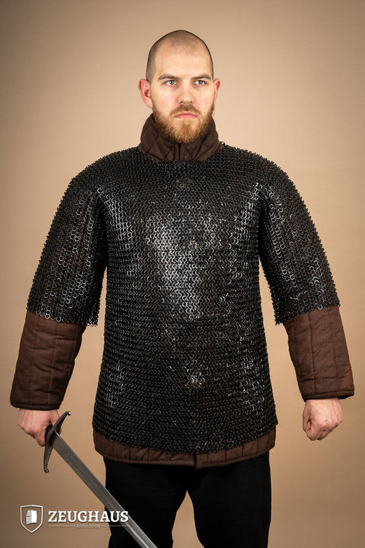 Chainmail Haubergeon Flatring Riveted 9mm Burnished - Which Mark