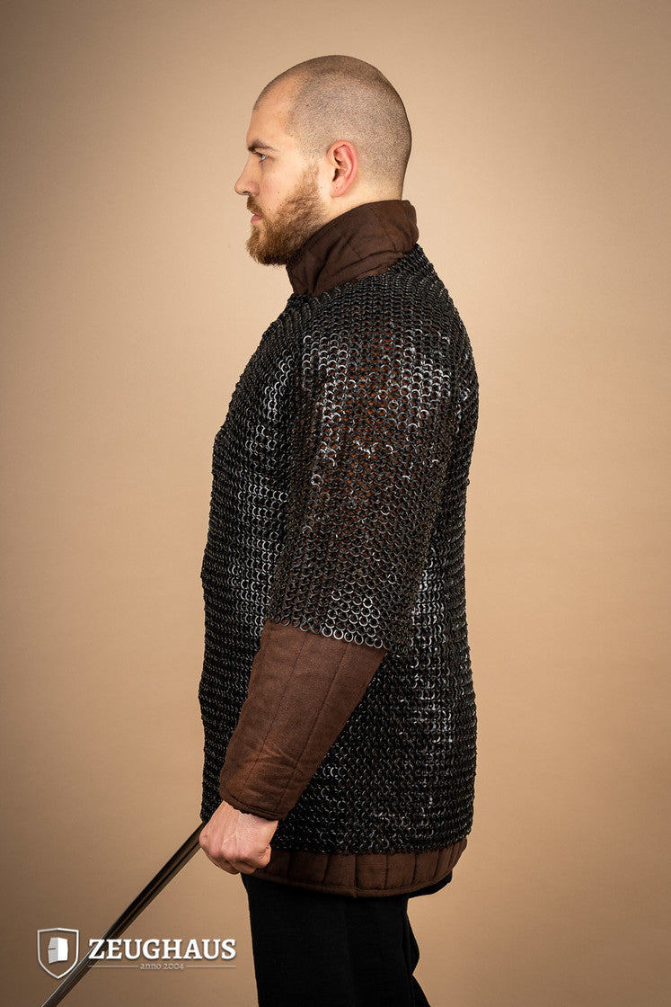 Chainmail Haubergeon Flatring Riveted 9mm Burnished - Which Mark