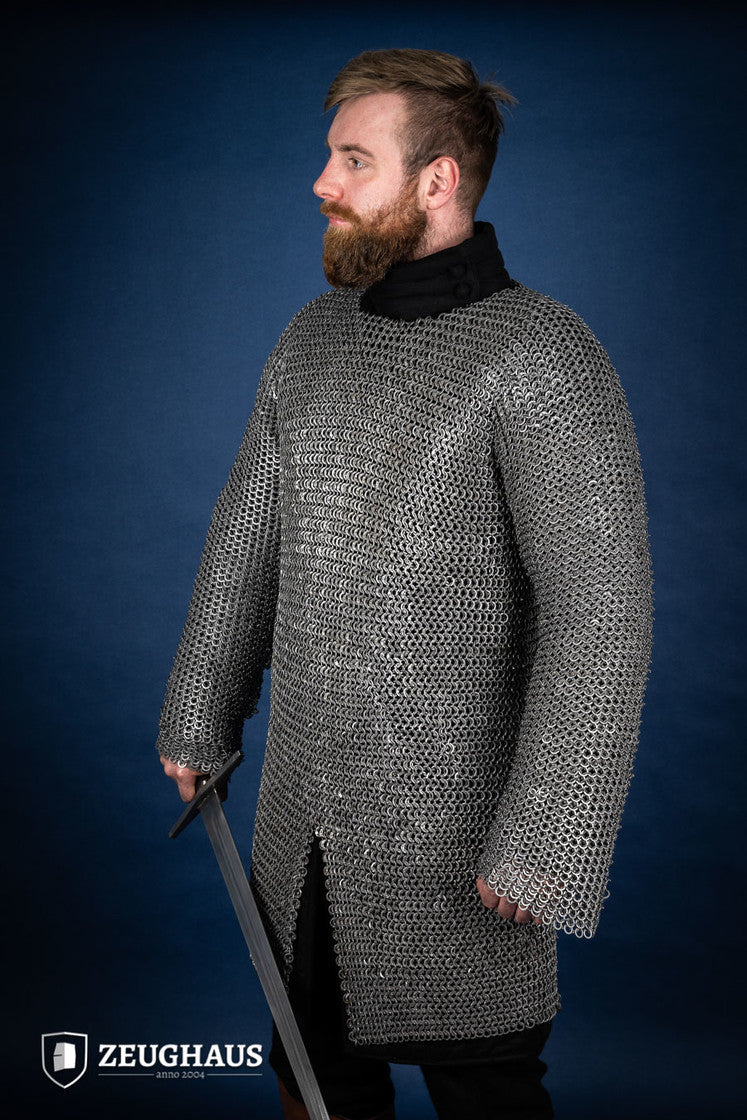 Chainmail Hauberk Flatring Wedge Riveted 9mm Steel Oiled - Which Mark