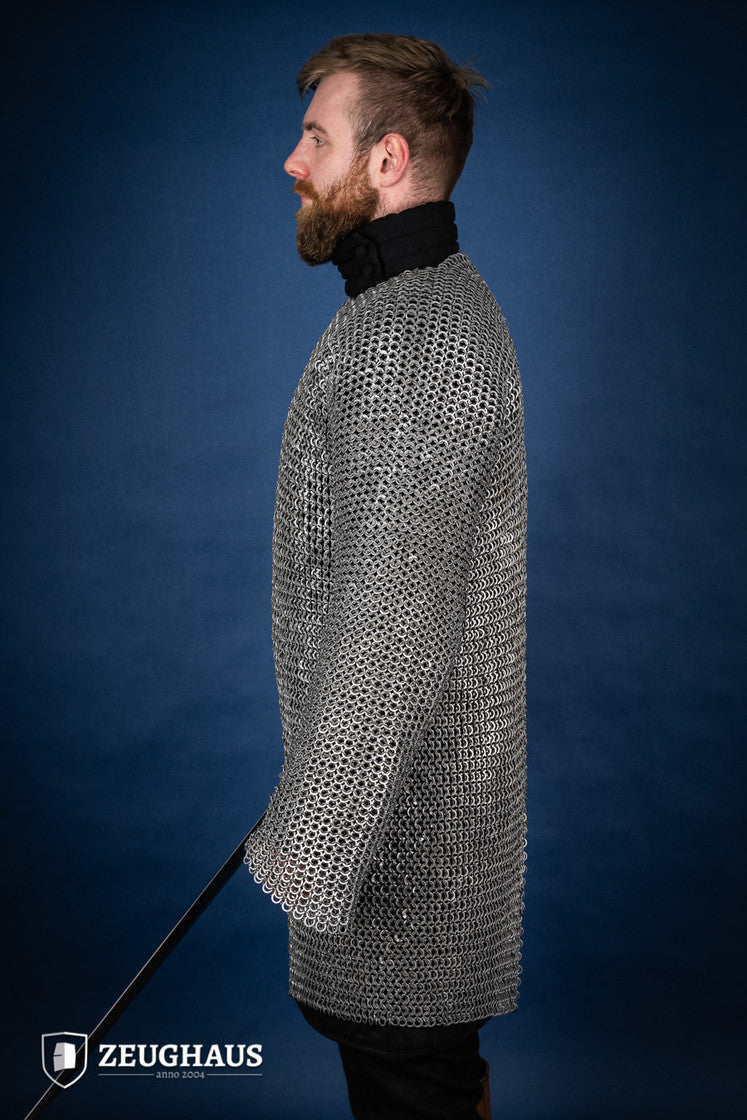 Chainmail Hauberk Flatring Wedge Riveted 9mm Steel Oiled - Which Mark