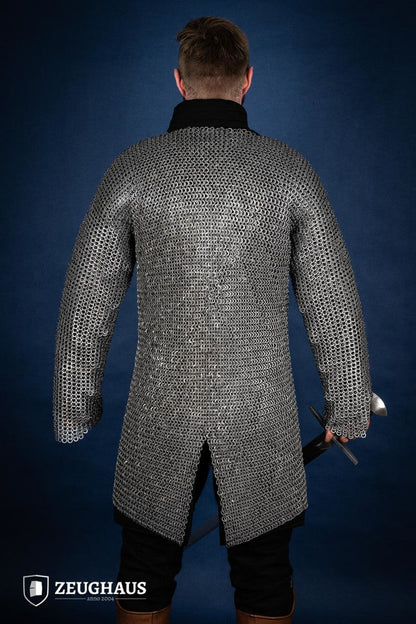 Chainmail Hauberk Flatring Wedge Riveted 9mm Steel Oiled - Which Mark