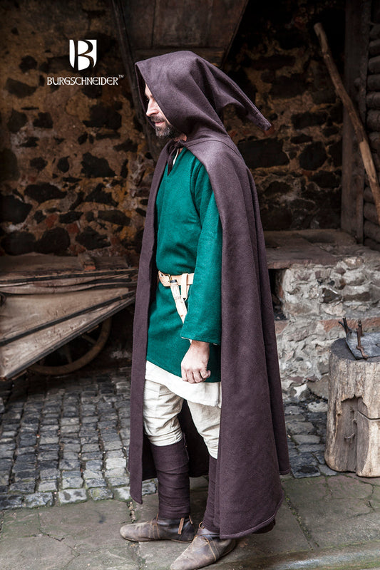 Wool Hooded Cloak Hibernus Brown - Which Mark