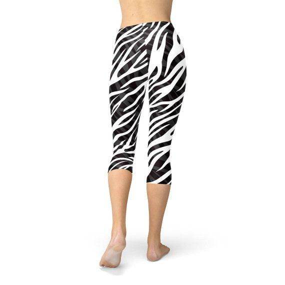 Womens Zebra Stripes Capri Leggings - Which Mark